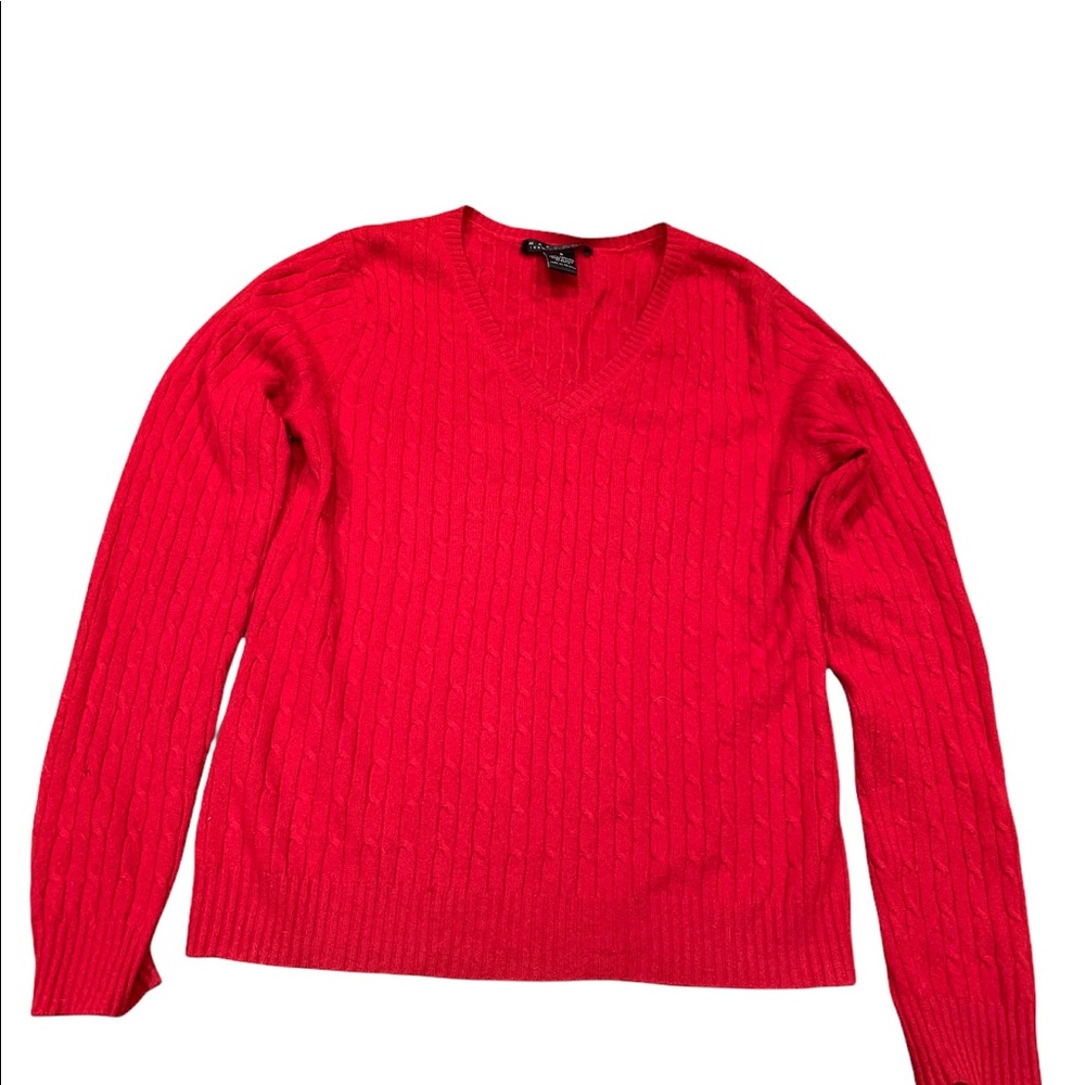 Red 100 % Cashmere long sleeve sweater. Only worn a few times.